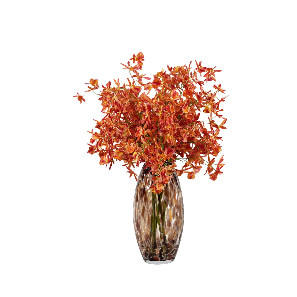 Artificial Oncidium orchid in stunning Prague vase