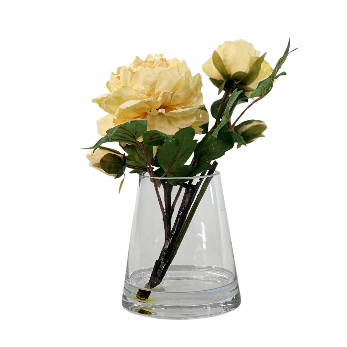 Peonie Yellow  in Small Conicle Vase