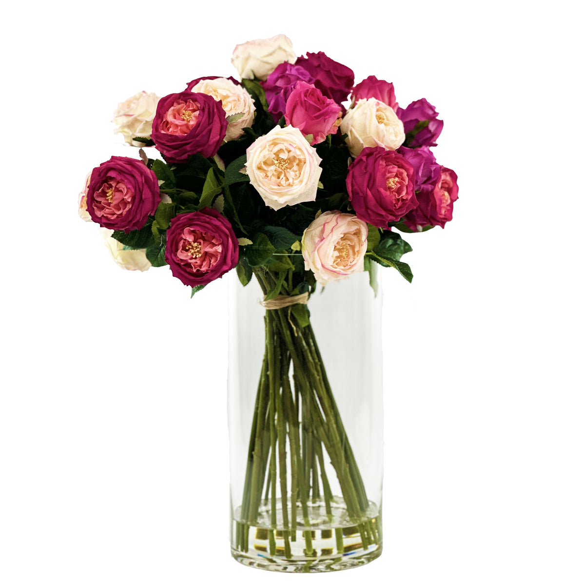 Cabbage Rose Silk Flower Arrangement