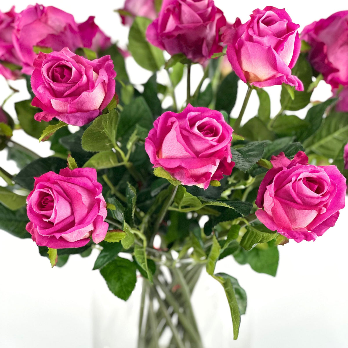 Rose Purple Arrangement in Glass Vase