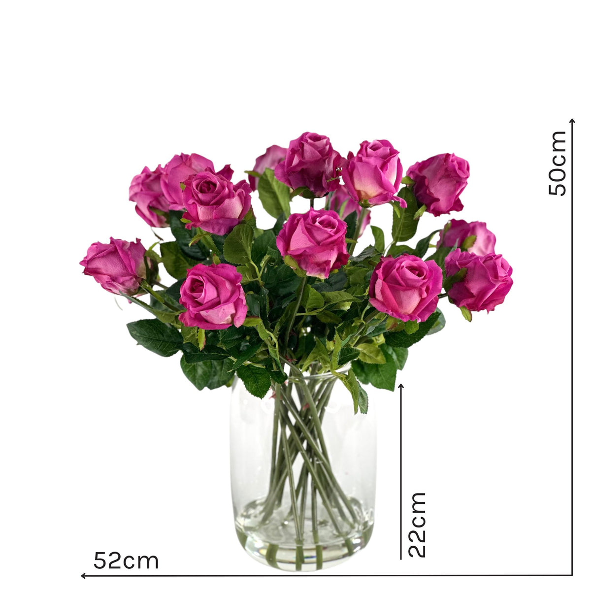 Rose Purple Arrangement in Glass Vase