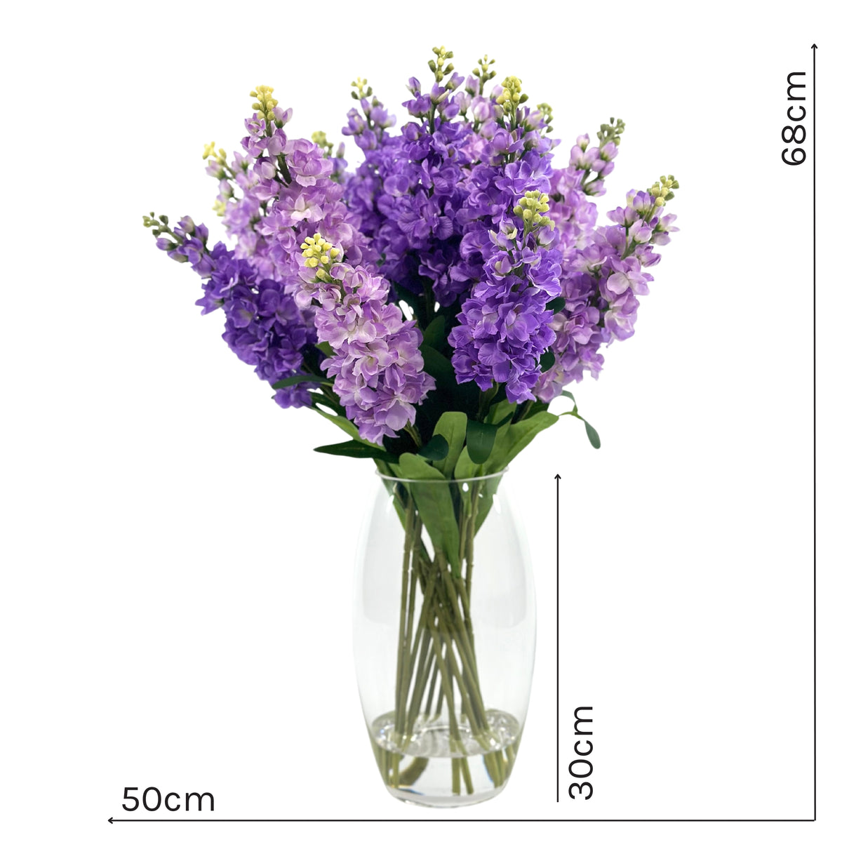 Snapdragons Purple Arrangement in Glass Vase