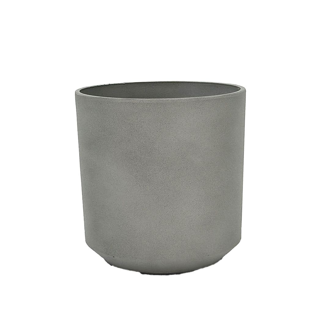 Cylindrical sage pot 35x35cm, Cement textured finish and made from light polyresin that is eco-friendly.