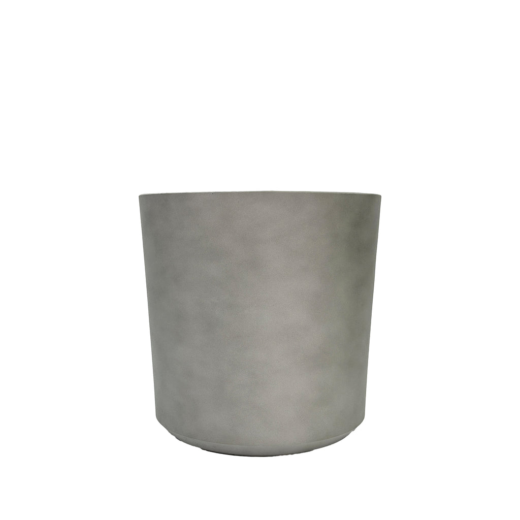 Cylindrical sage pot 28x28cm, Cement textured finish and made from light polyresin that is eco-friendly, Side view.