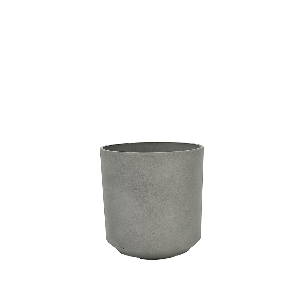 Cylindrical sage pot 21x21cm, Cement textured finish and made from light polyresin that is eco-friendly.