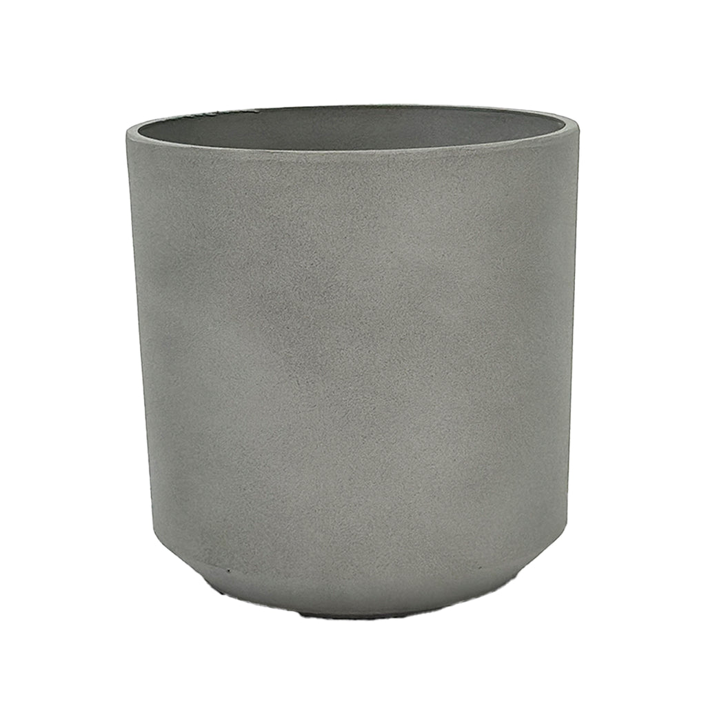 Cylindrical sage pot 43x43.5cm, Cement textured finish and made from light polyresin that is eco-friendly.