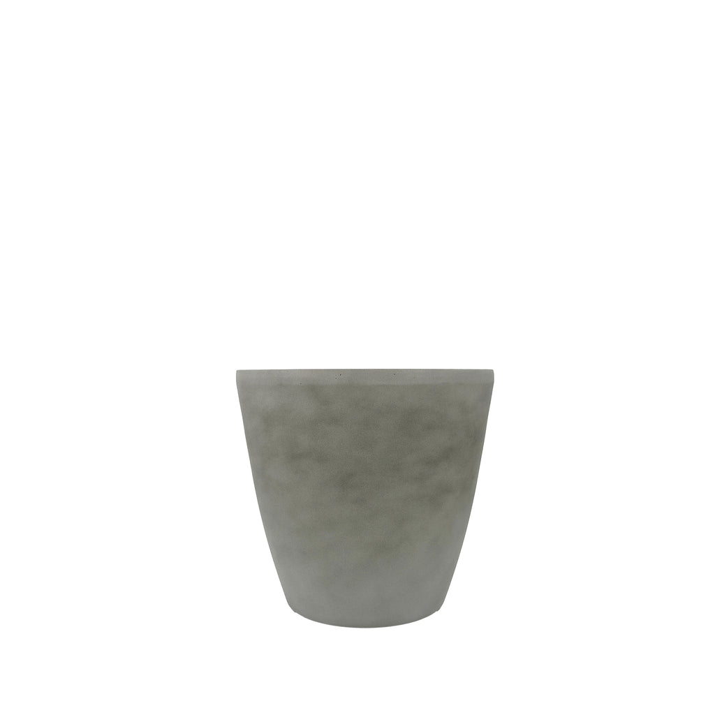 Essex Planter 21cm, Cement texture.Can be used indoors and outdoors, Light weight, Eco friendly and weather resistant, Side view.