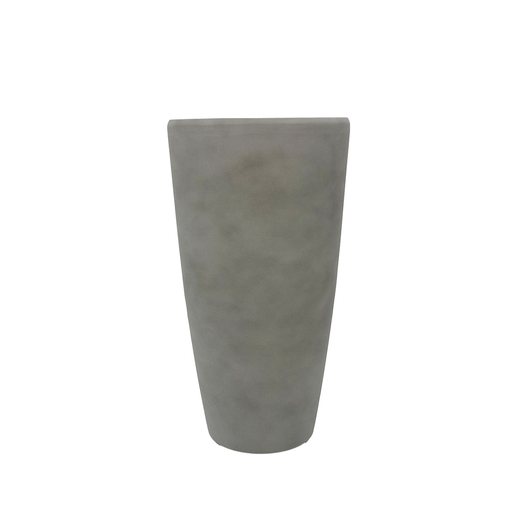 75.5cm Sage Round grey planter, Cement like finish, Large, lightweight, Eco friendly and Weather proof,Side view.
