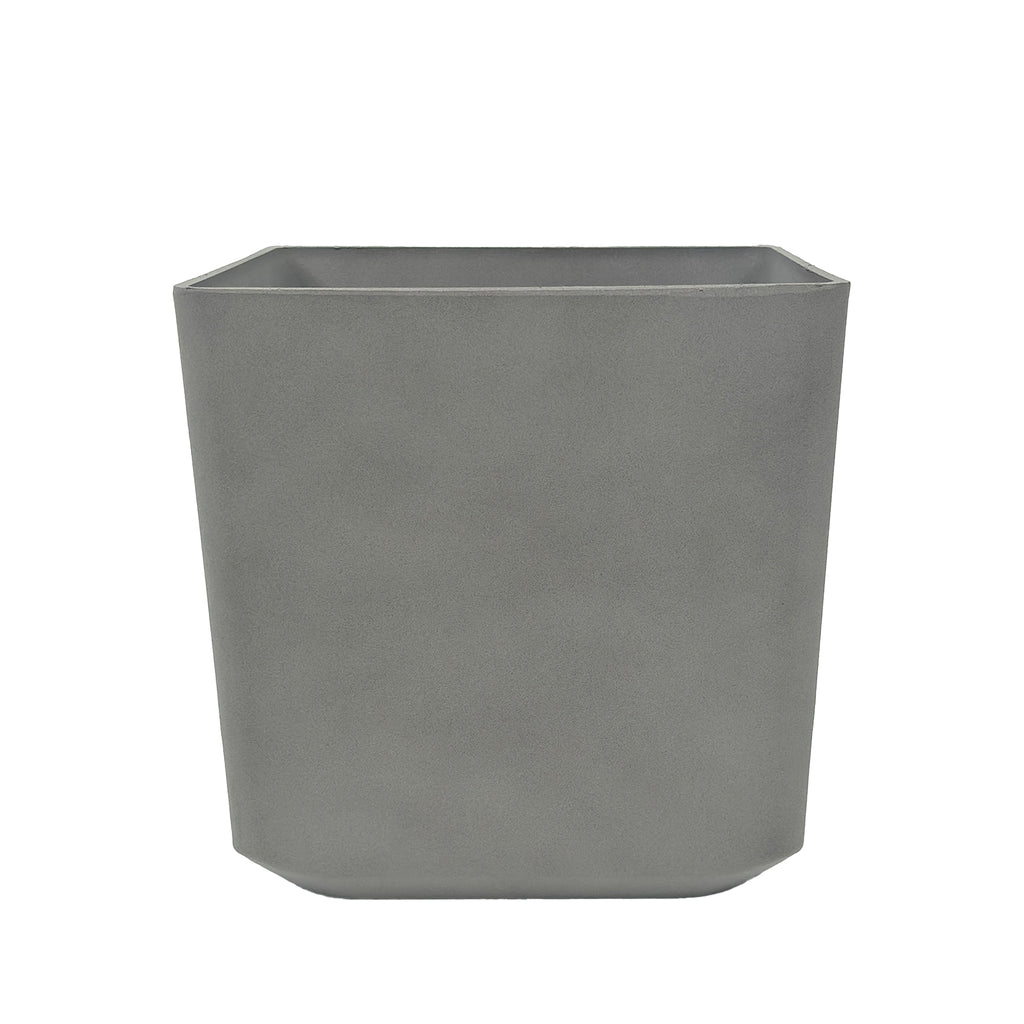 Sage Grey Cubic Planter 35x35x35.8cm. Eco-friendly lightweight polyresin that is weather proof.