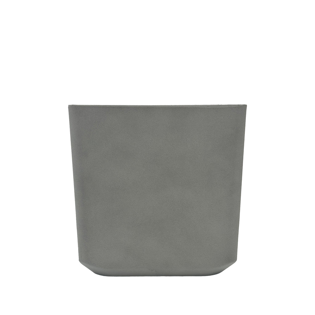 Sage Grey Cubic Planter 28.8x28x28cm. Eco-friendly lightweight polyresin that is weather proof, Side view.