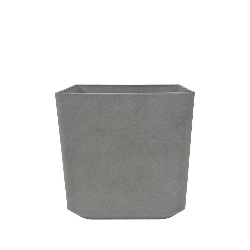 Sage Grey Cubic Planter 28.8x28x28cm. Eco-friendly lightweight polyresin that is weather proof.