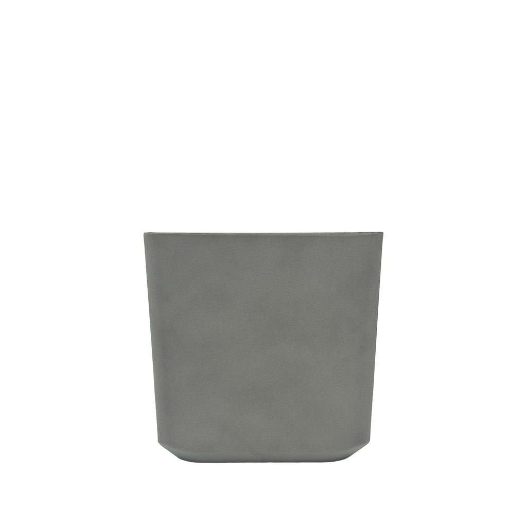Sage Grey Cubic Planter 22x22x21cm. Eco-friendly lightweight polyresin that is weather proof, Side view.