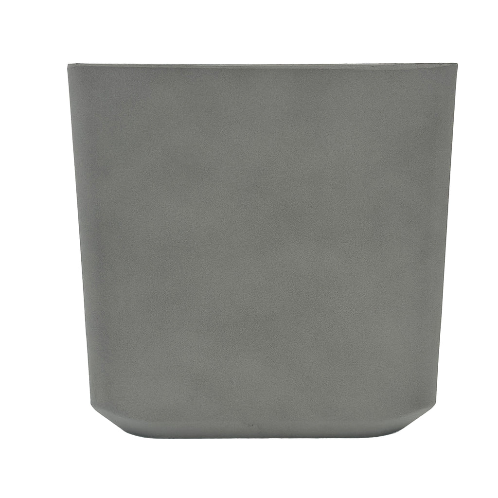 Sage Grey Cubic Planter 44x44x43cm. Eco-friendly lightweight polyresin that is weather proof, Side view.