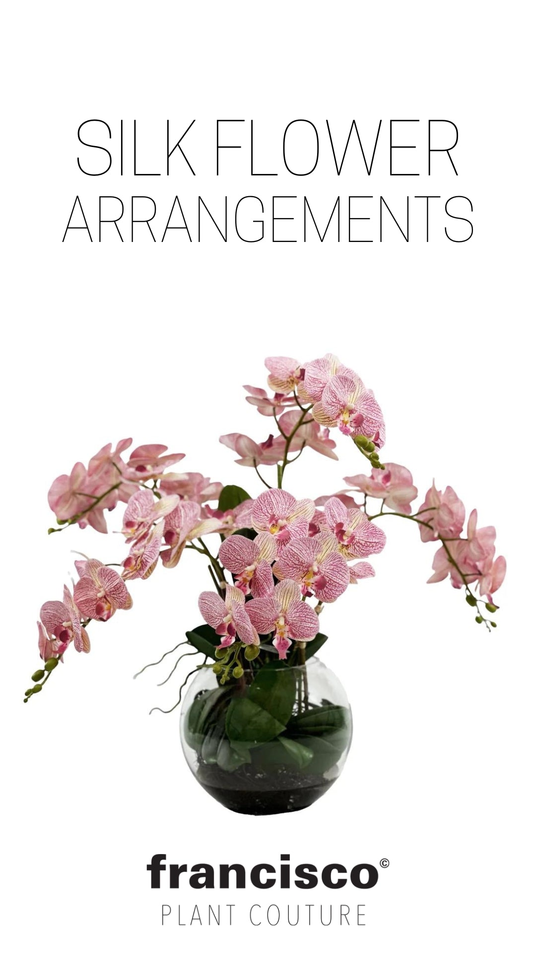 Pink Orchid in Glass Rose Bowl Vase - Plant Couture