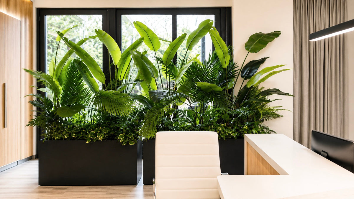 Commercial artificial plantscaping installation by Francisco Plant Couture