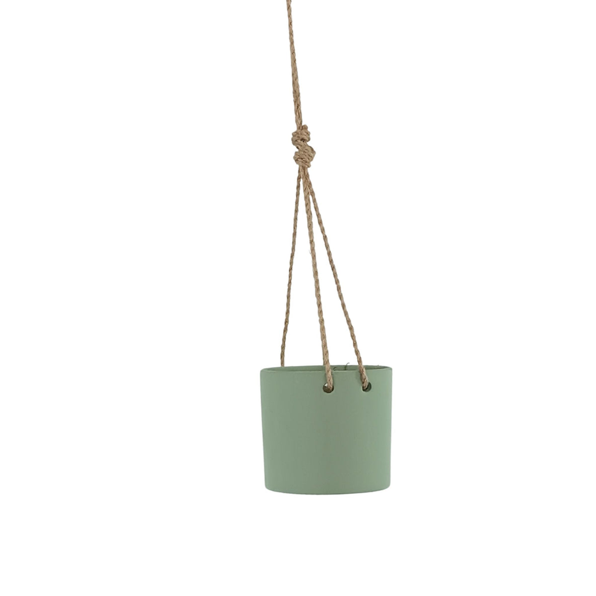 Hanging Grass Bush in Light Green Ceramic Hanging Pot