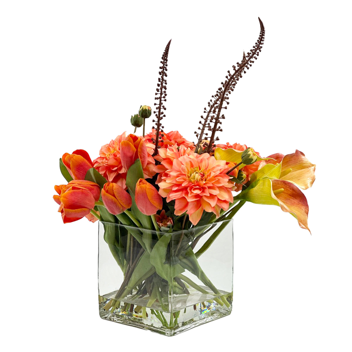 Mix Arrangement Orange Arum Lily Dahlia Tulip