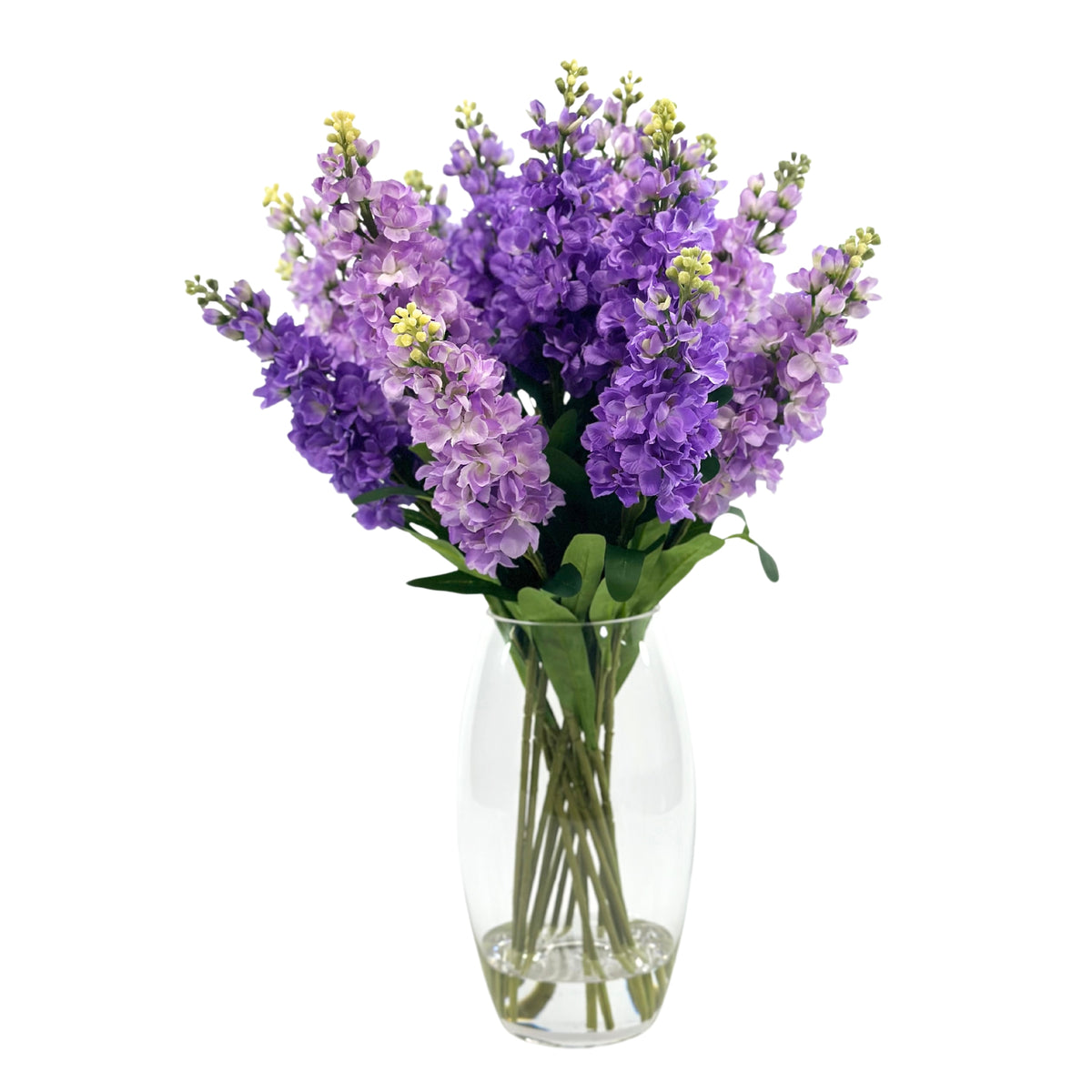 Snapdragons Purple Arrangement in Glass Vase