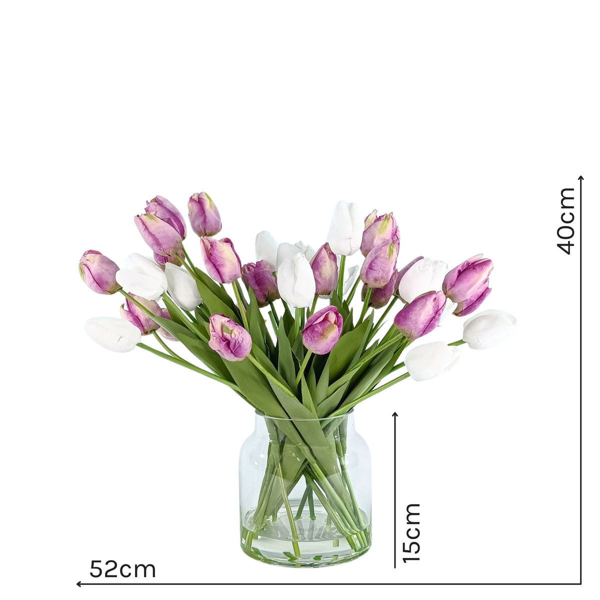 Tulip White Purple Arrangement - Small