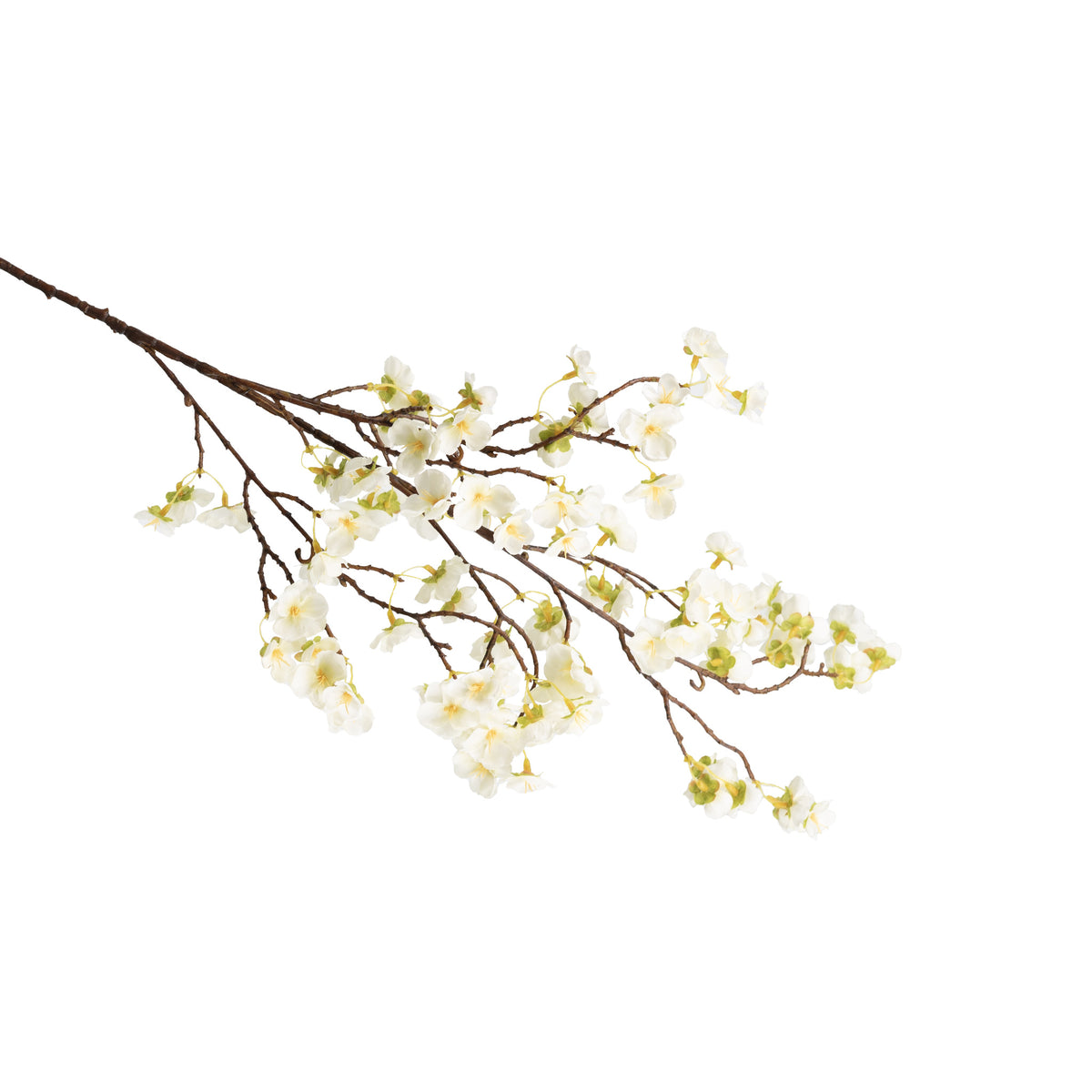 Cherry Blossom White Silk Flower Stem - 102cm