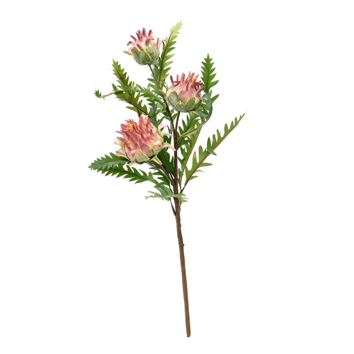 Artichoke Pink Bush Silk Flower Stem - 58cm