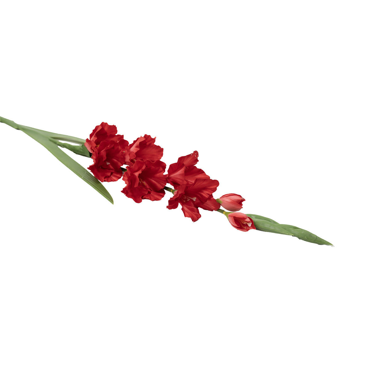 Gladiolus Red Silk Flower Stem - 90cm
