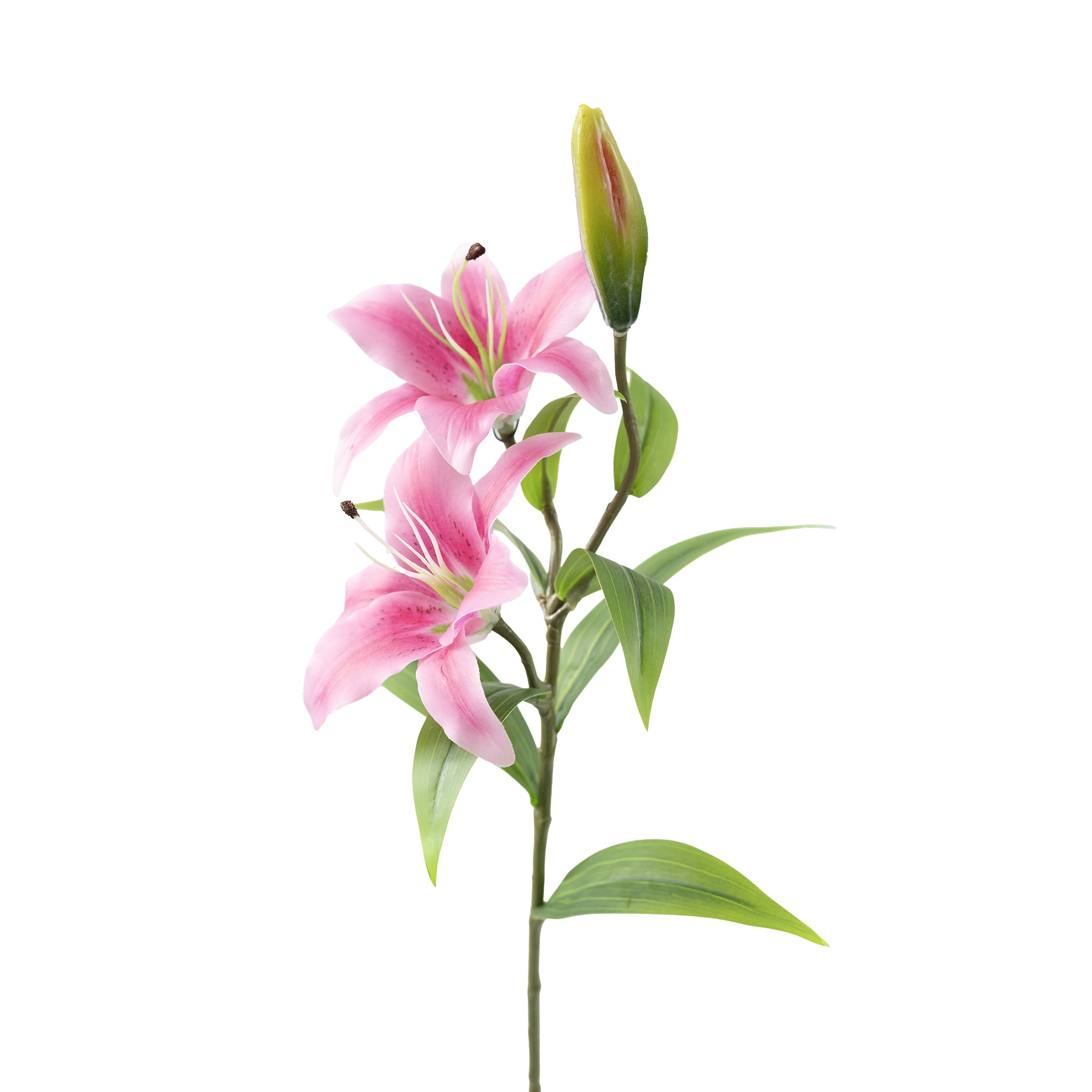 Tiger Lily Dark Pink Real Touch Flower Stem - 77cm Plant