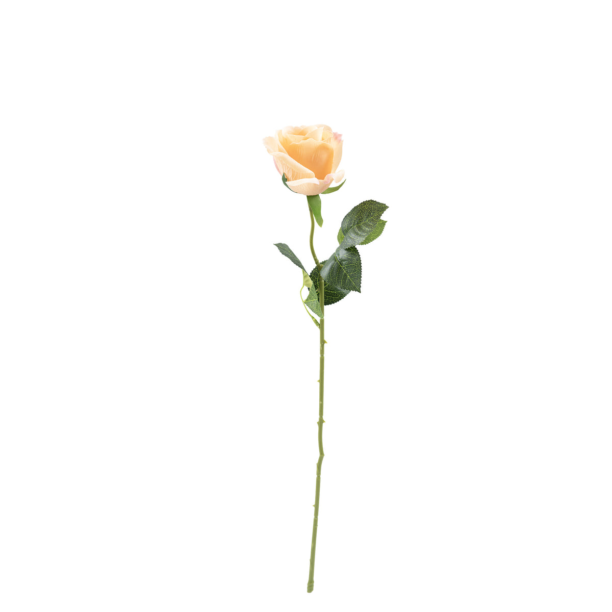 Rose Peach Real Touch Silk Flower Stem - 50cm