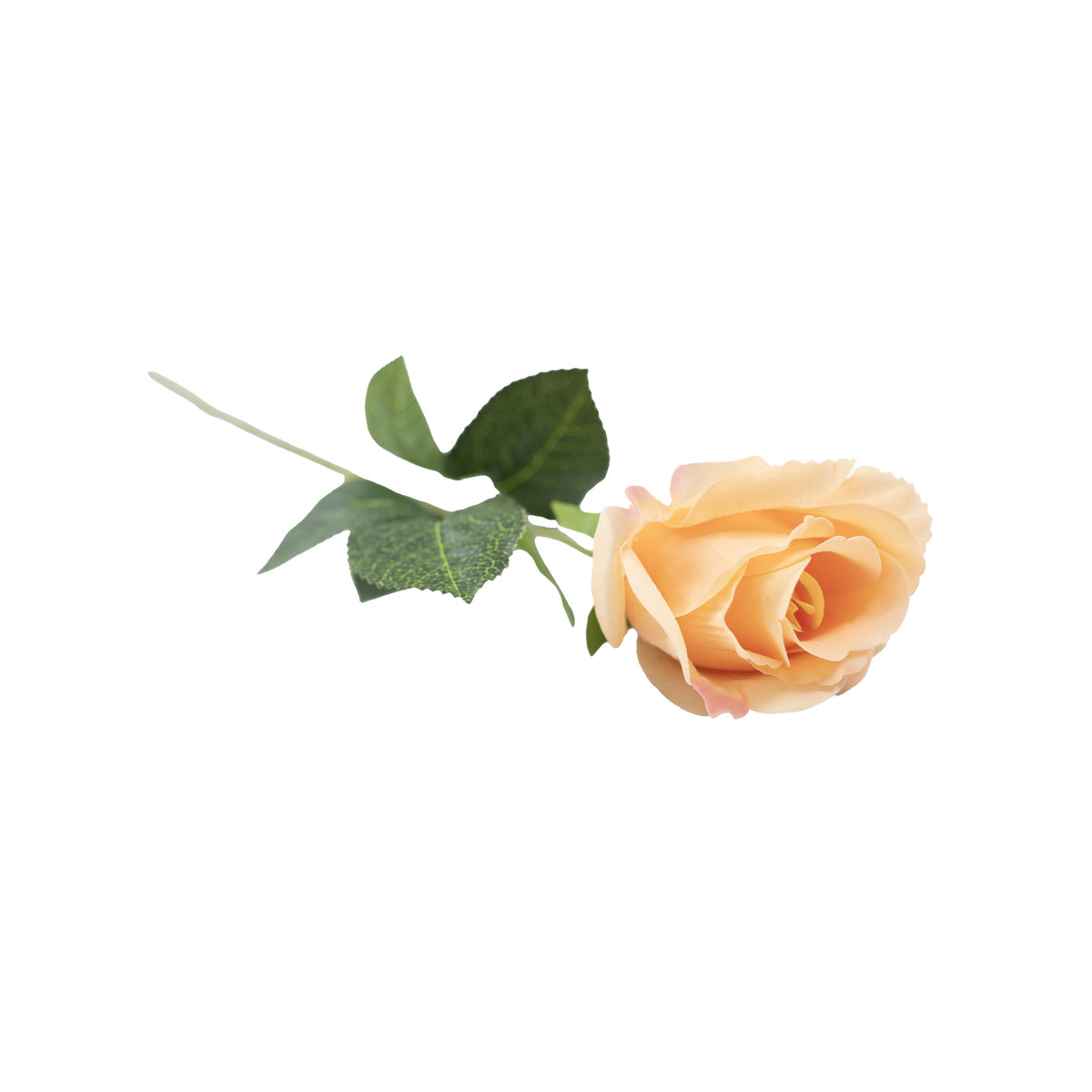 Rose Peach Real Touch Silk Flower Stem - 50cm