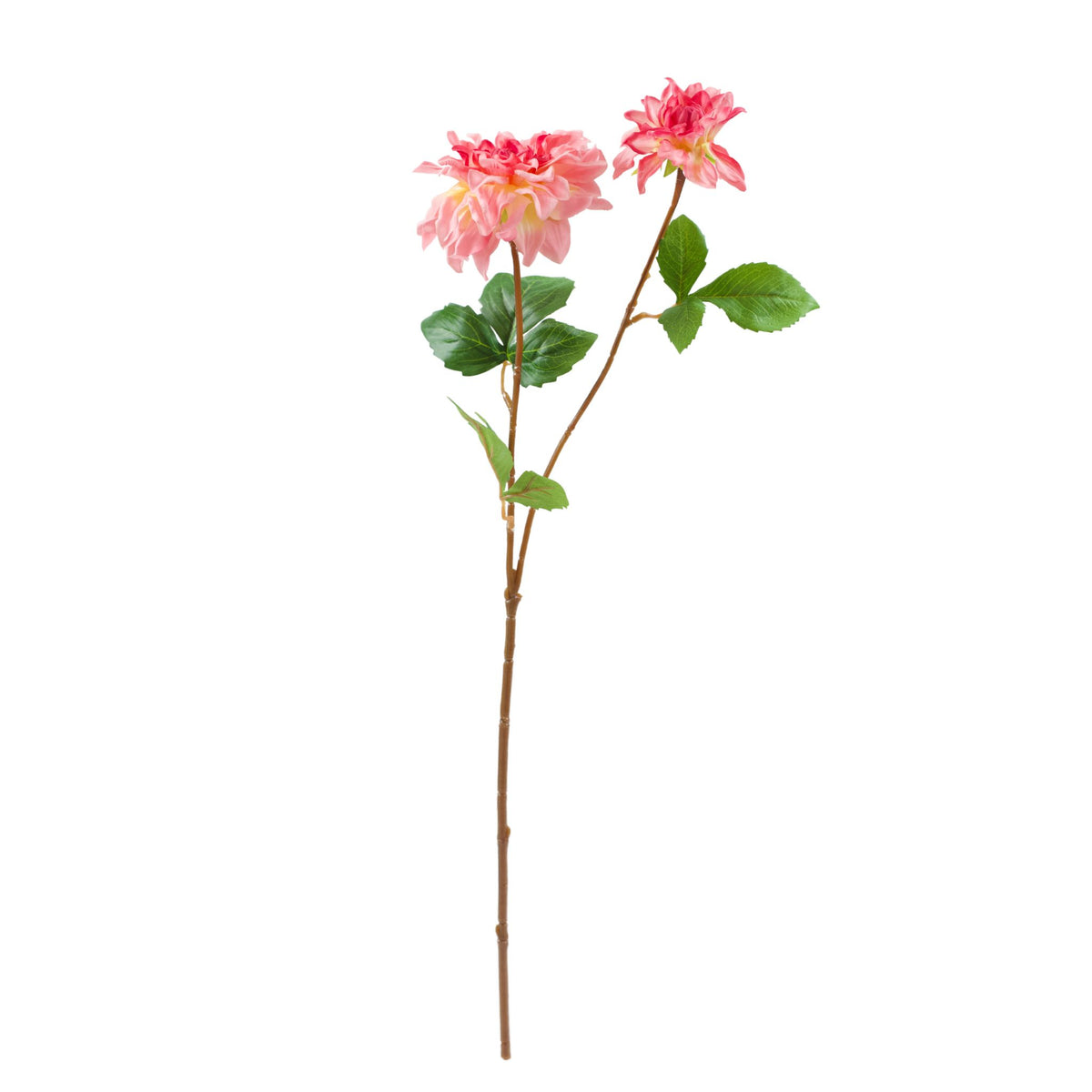 Dahlia 2 Coral Silk Flower Stem - 60cm