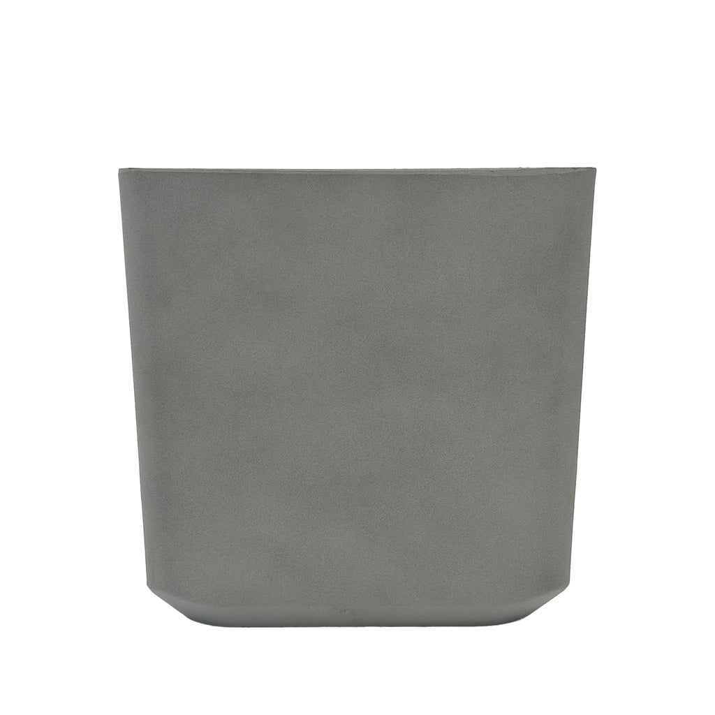 Sage Grey Cubic Planter 35x35x35.8cm. Eco-friendly lightweight polyresin that is weather proof, Side view.