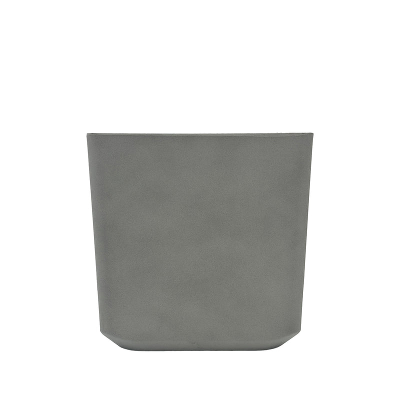 Sage Grey Cubic Planter 28.8x28x28cm. Eco-friendly lightweight polyresin that is weather proof, Side view.