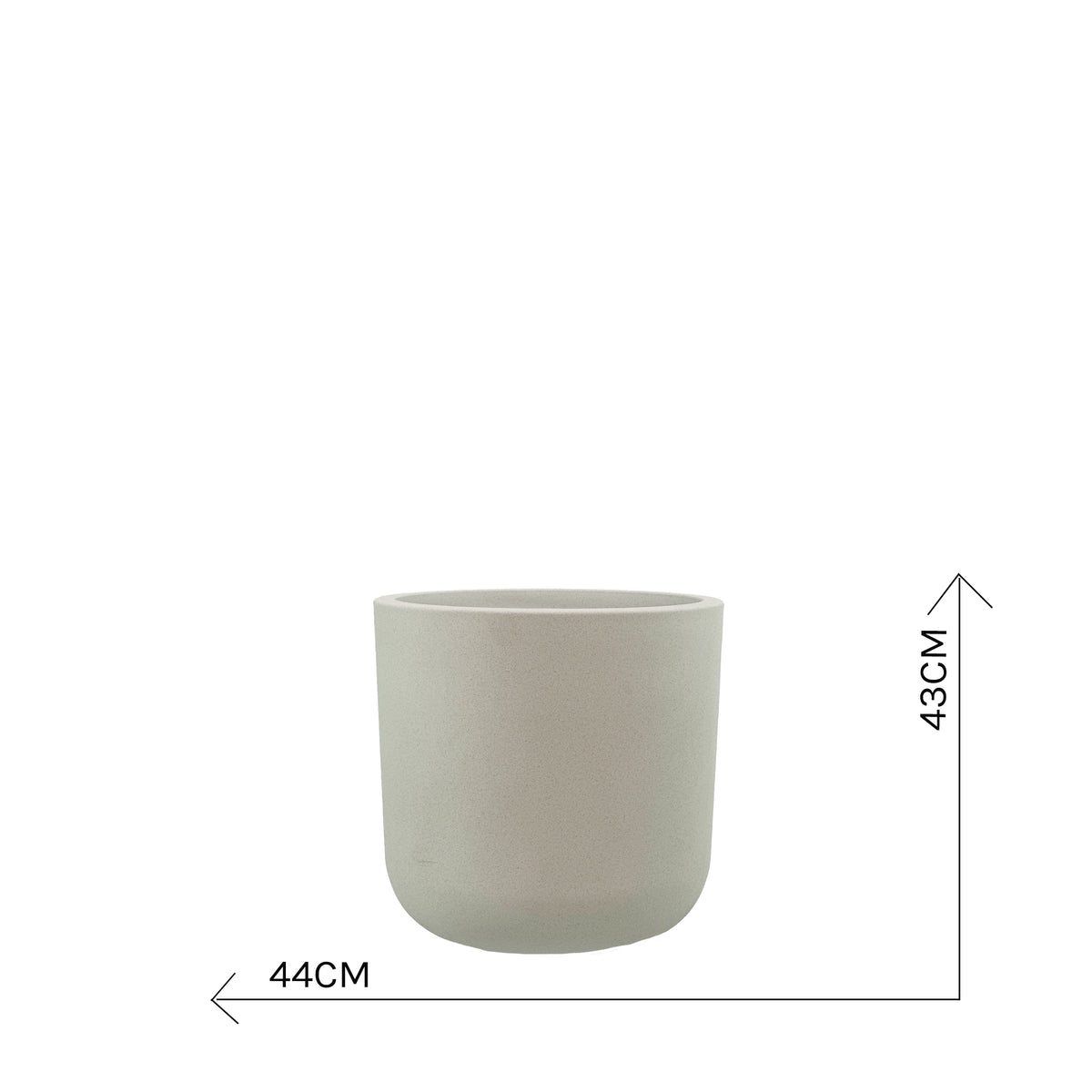 Newport Planter L Polyresin pot in Chalk beige colour with measurements