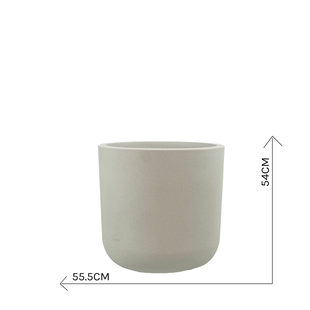 Polyresin Newport Pot  XLChalk Beige with measurements