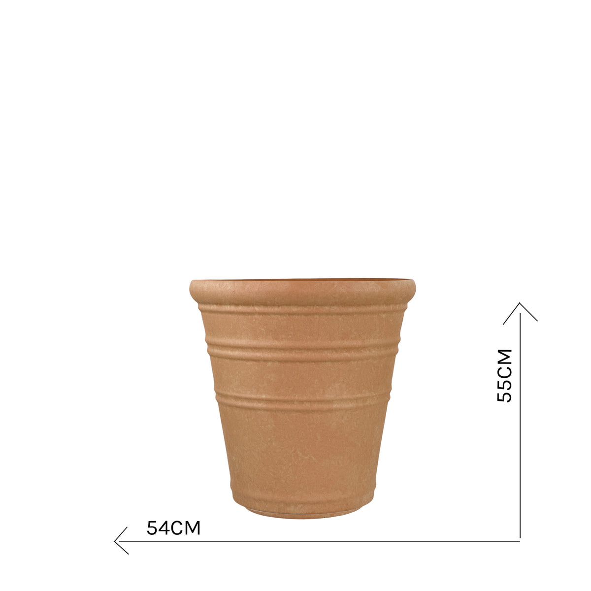 Polyresin Uptown Planter XL terracotta with measurements