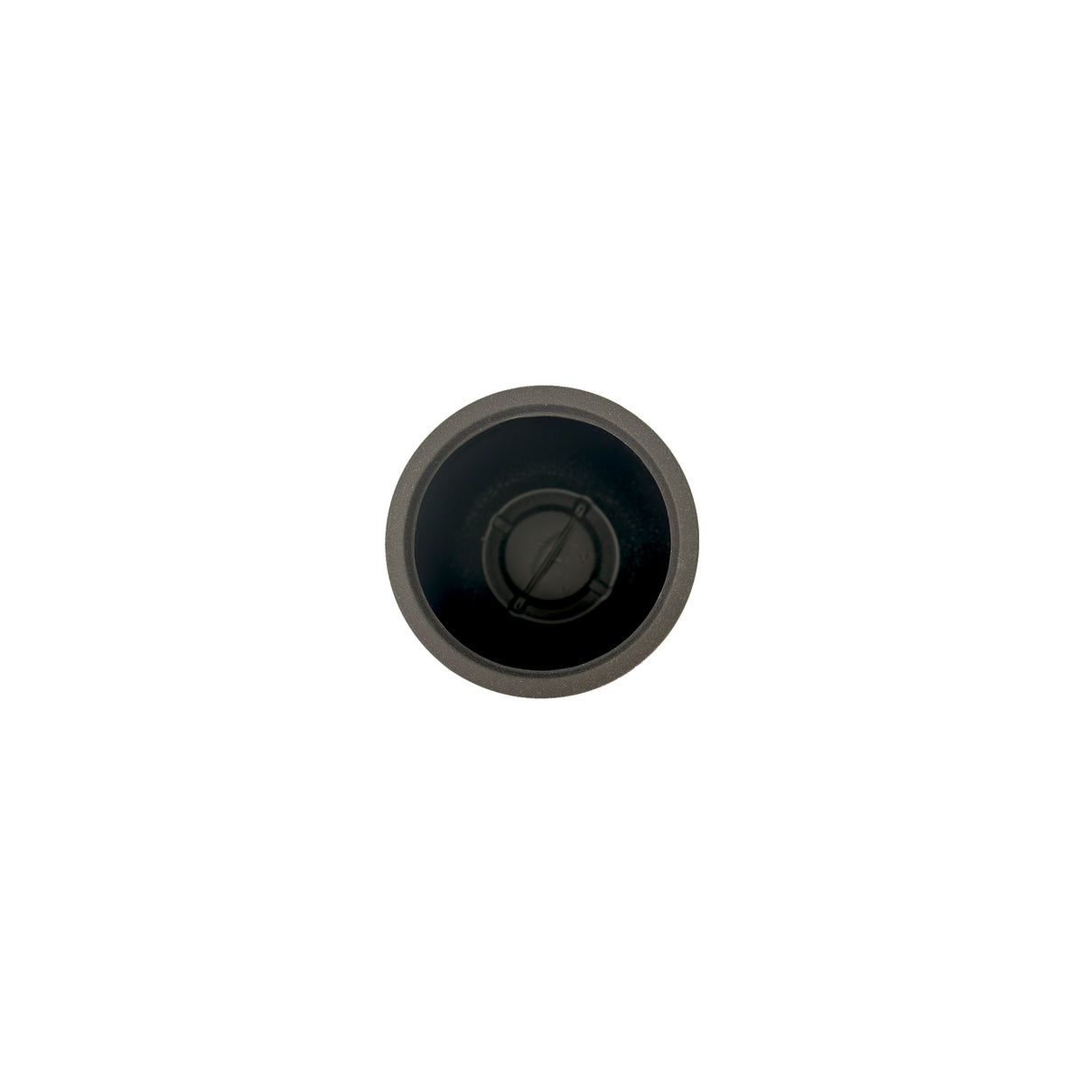 30cm Poly-resin, Small Ribbed planter, Mediterranean Black with a terrazzo finish, Lightweight, Weather resistant and eco friendly, Top view.