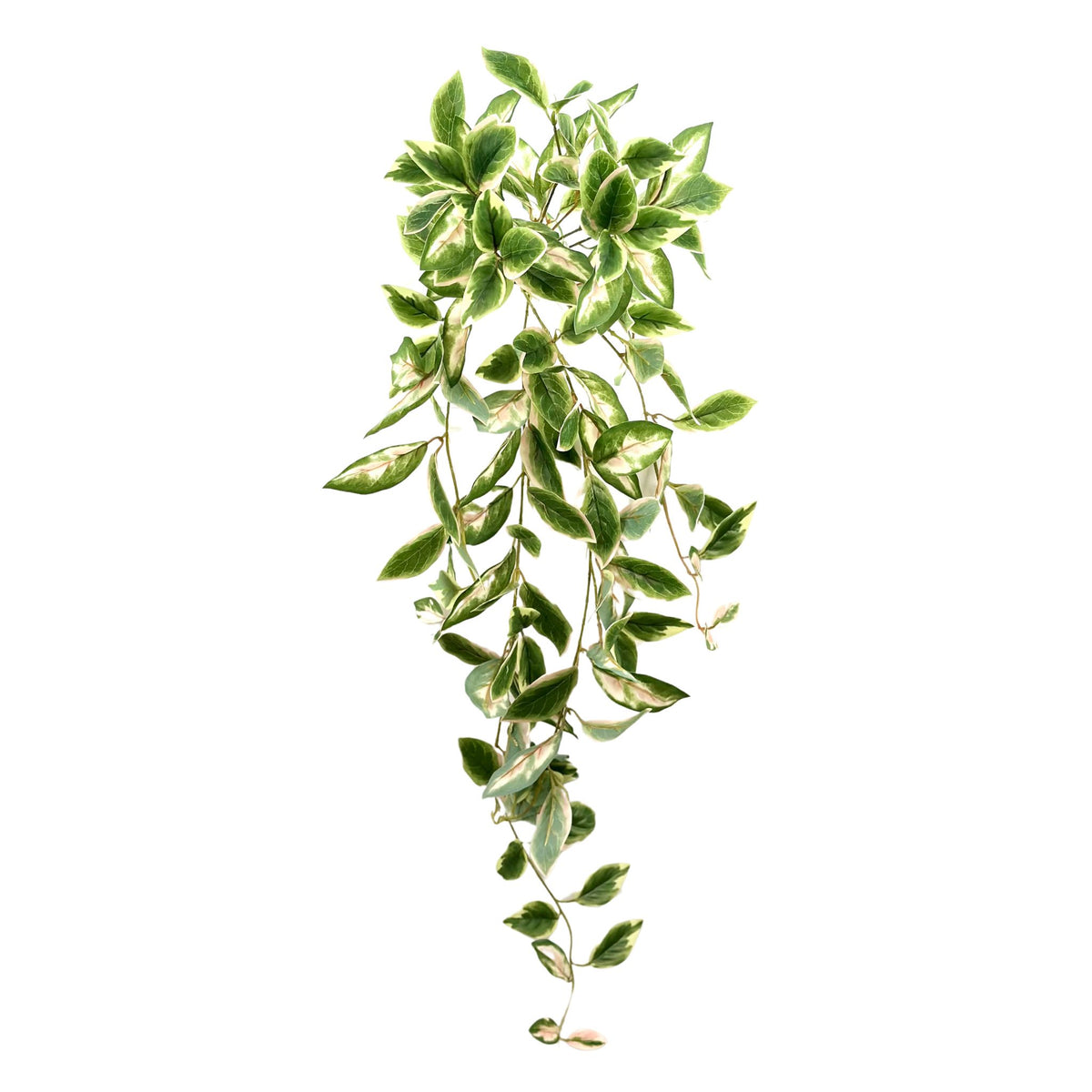 Hanging Real Touch Hoya Leaves Bush - 95cm. Close up. Trailing down. Pink colouring on the leaf. Available from Plant Couture.