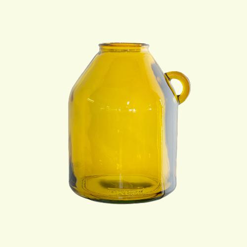 Yellow glass jar vase. Vases and planters available from Plant Couture. Shop online www.plantcouture.co.za