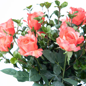 Coral Roses - Silk Flower Arrangement