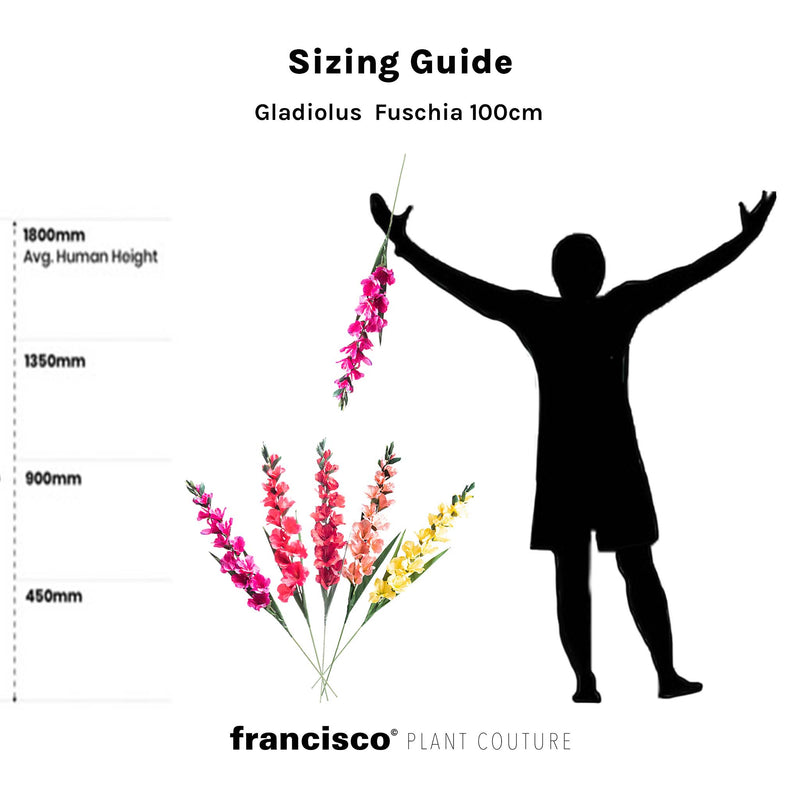 Gladiolus  Fuschia 100cm - Silk Flower Stem
