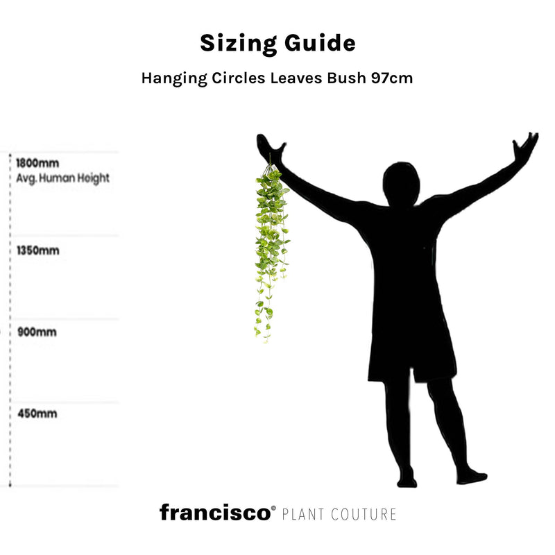 Hanging Circles Leaves Bush 97cm - Plant Couture - Artificial Plants