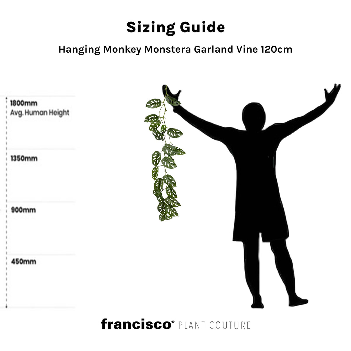 Create a jungle oasis in any space with our Hanging Monkey Monstera Garland Vine! Measuring 120cm, this lifelike artificial plant adds a touch of nature without the hassle of maintenance. www.plantcouture.co.za