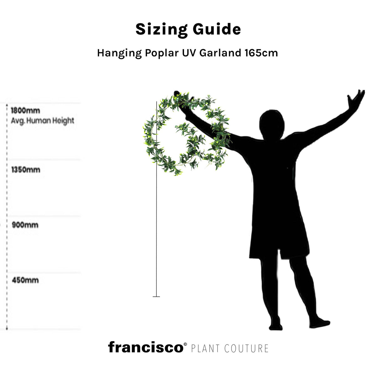 Hanging Poplar UV Garland - 165cm
