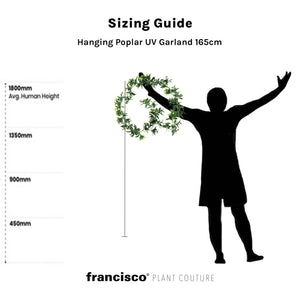 Hanging Poplar UV Garland 165cm - Plant Couture - Artificial Plants