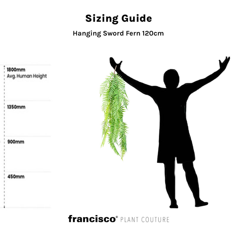 Hanging Sword Fern 120cm - Plant Couture - Artificial Plants