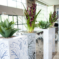 Plant Couture - Artificial Plant Pot - Metallic Botanics Mirror Finish Stainless Steel Pot - Lifestyle Image 