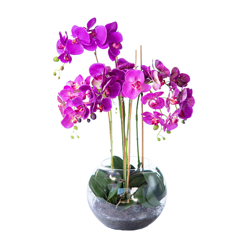 Purple Phalenopsis Orchid - Silk Flower - Arrangement