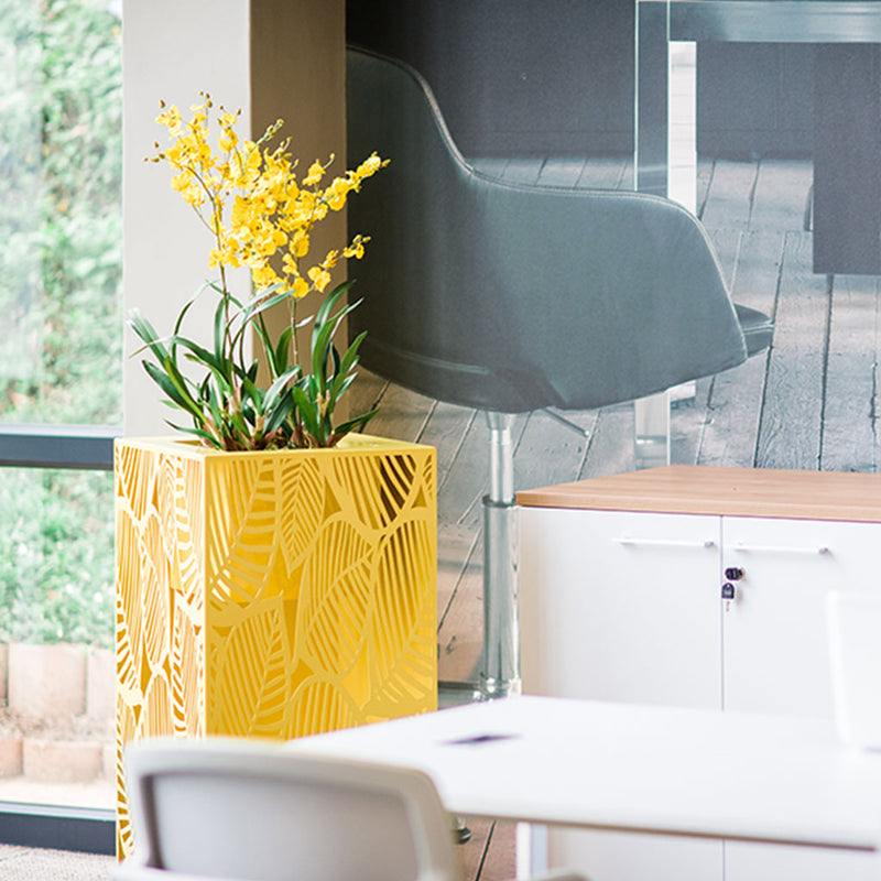 Plant Couture - Artificial Plant Pot - Square Metallics Abstract Pot Mild Steel - Lifestyle Image 
