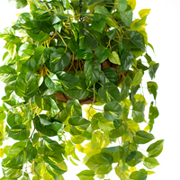 Plant Couture - Artificial Plants - Hanging Basket M with Epipremnum - Close Up 