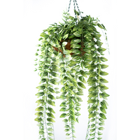 Plant Couture - Artificial Plants - Hanging Basket M with Mini Leaves Bush - Close Up
